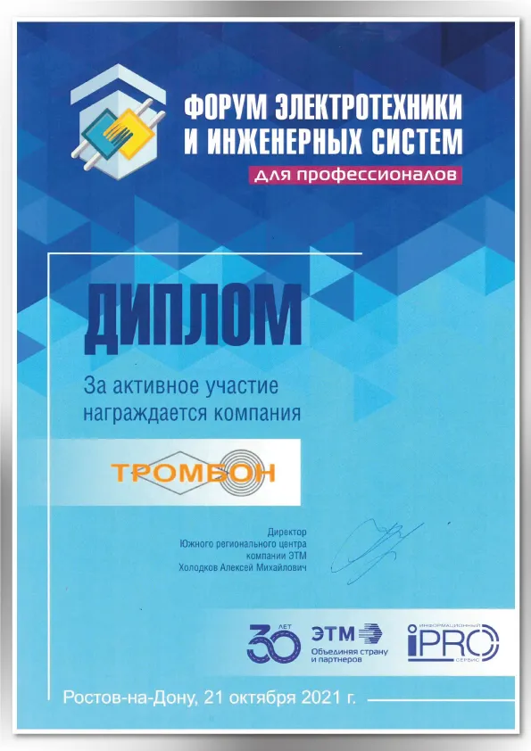  Диплом ЭТМ Ростов-На-Дону 2021